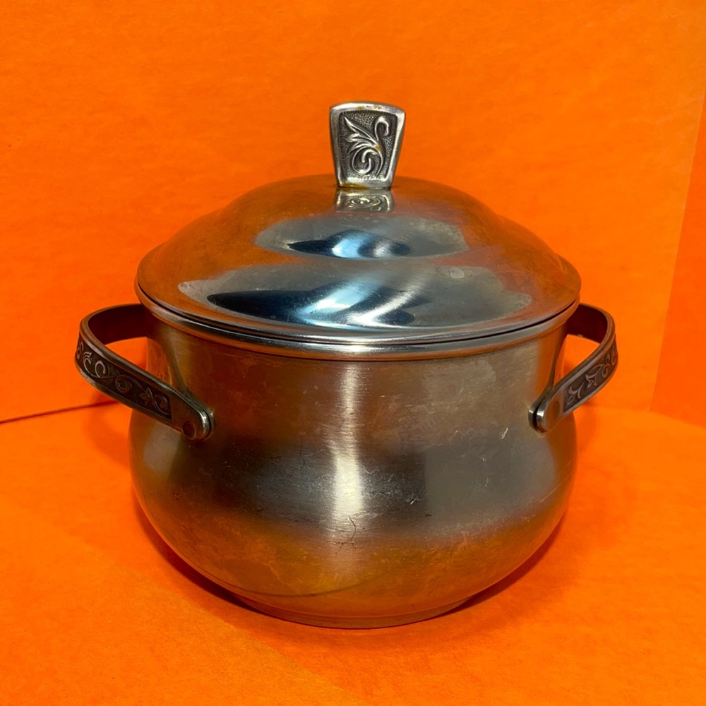 Vintage Stainless Steel Pot with Lid • Mid-Century Holloware Japan!